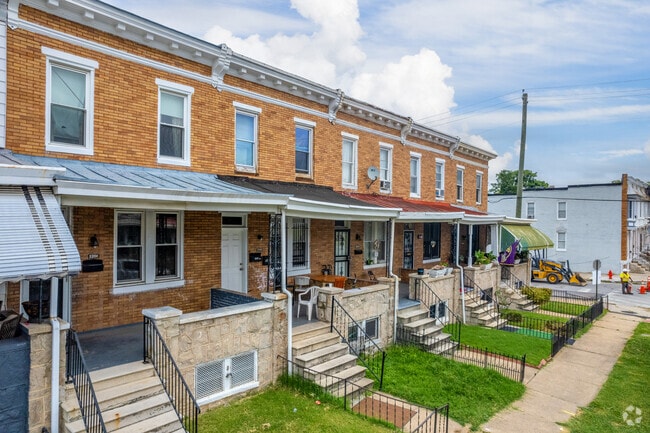 You'll find traditional Baltimore rowhomes throughout Lexington, often brick with two stories.