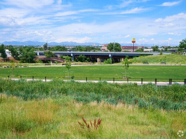 Globeville Landing Park is a nearby park with lots of open green space.