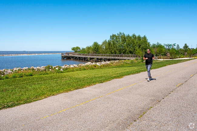 The Pontchartrain Lakefront Trail is a popular location for walking and jogging in Bucktown.