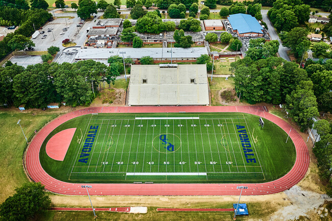 The DeKalb School of the Arts has a large track and field on the grounds.