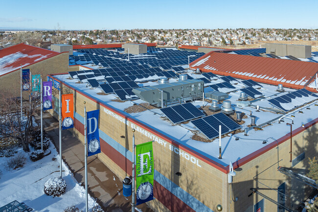 Northridge Elementary School in Highlands Ranch, CO on a winter afternoon.