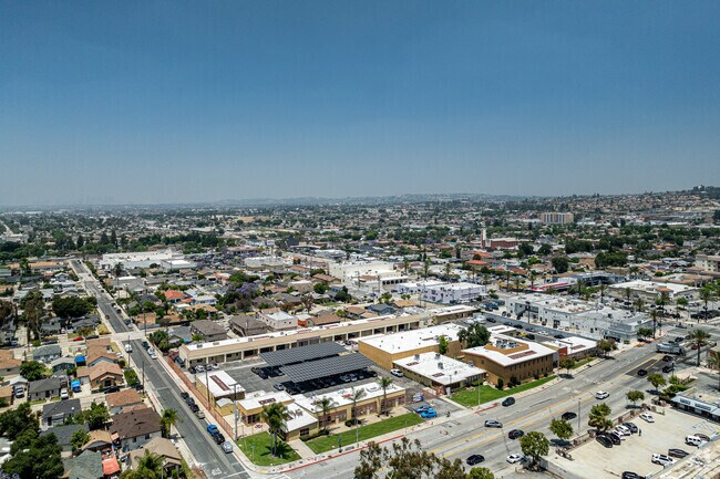An aerial view of Montebello Community School in Montebello.