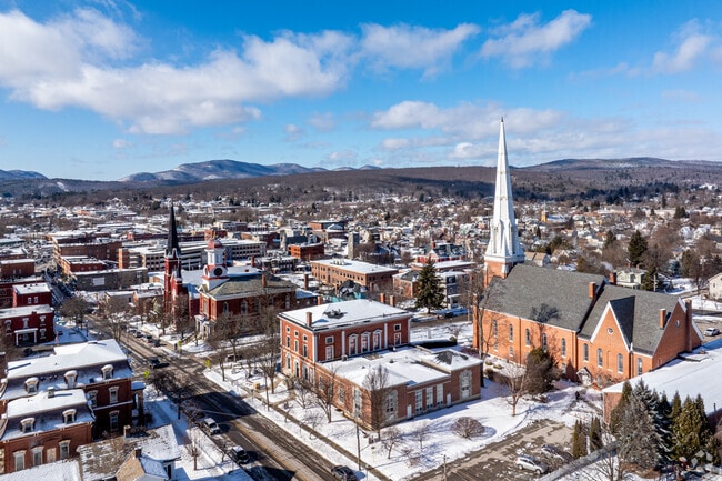 The City of Rutland,VT on a cold, but clear winter morning with it's several church steeples defining the skyline.