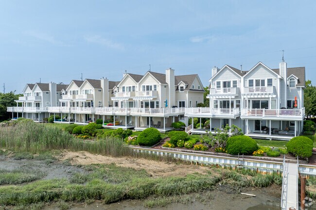 There are multi family condos and single family homes built on the water all around Stone Harbor.