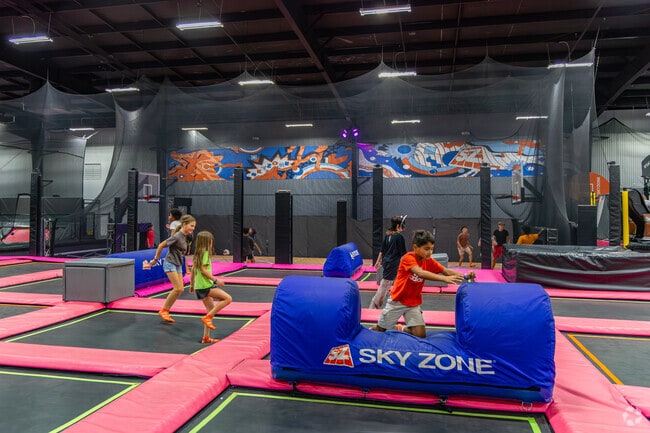 Families can take their kids to the fun Sky Zone Trampoline Park in Clarksville.