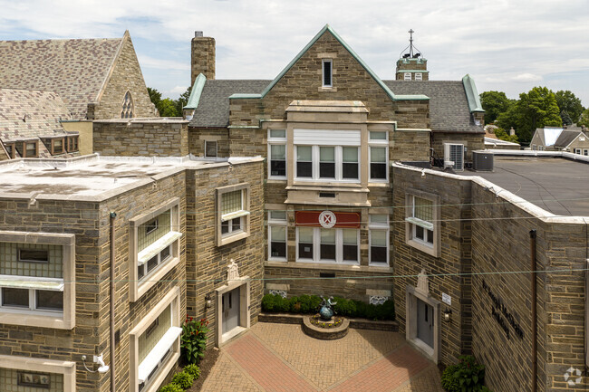 The gothic architecture of St. Andrew School makes it a neighborhood icon.