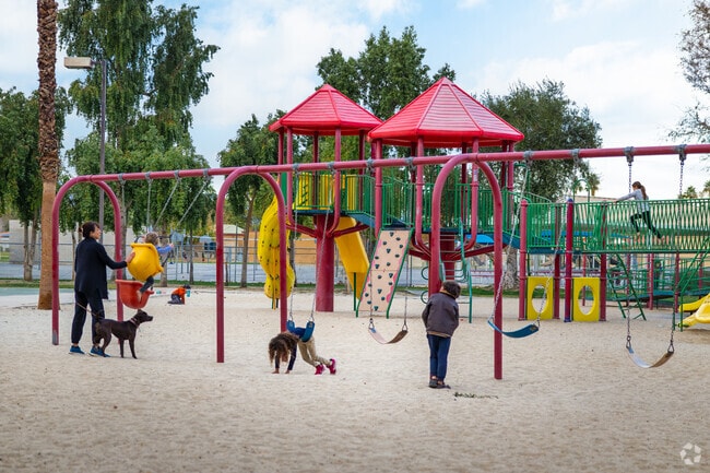 Ruth Hardy Park offers playgrounds and shaded paths in Palm Springs.