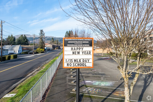 Crossroads Alternative High School signage.