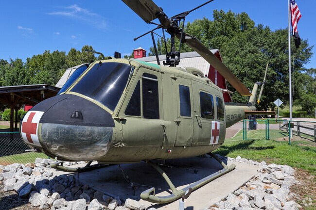 McDonough's Heritage Park has an original Huey helicopter on display≥