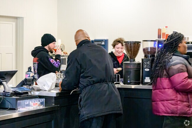 Grab a hot cup of coffee at Strange Matter Coffee Shop in Downtown Lansing.