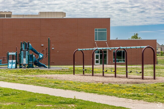 Fairview Elementary School has a large outdoor playground.