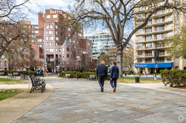 The George Washington Equestrian Statue sits at the end of the West End neighborhood.