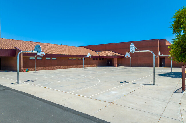 Courting excitement and basketball skills at Pima Butte Elementary in Maricopa, Arizona.