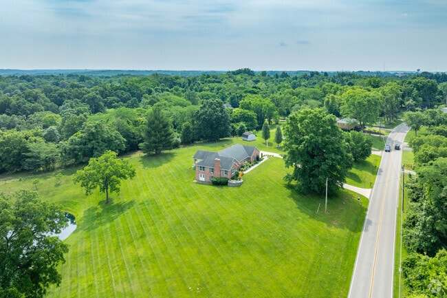 Some homes in Blue Jay sit on multiple acres and overlook tree covered hills.