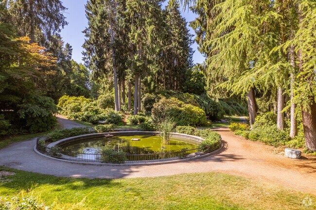 Reflecting pond in Volunteer Park in Capitol Hill neighborhood in Seattle.