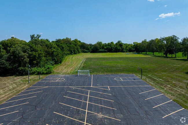 Students at Northern Maple Christian School can play basketball outside.