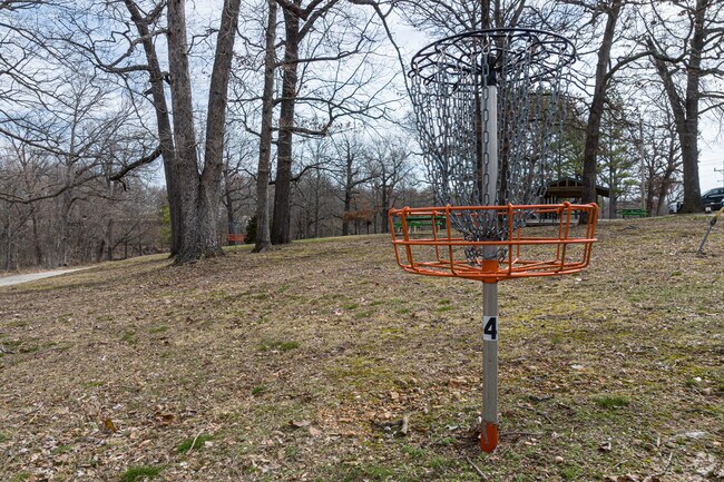 A disc golf course awaits at Old Town Park in Gravette.