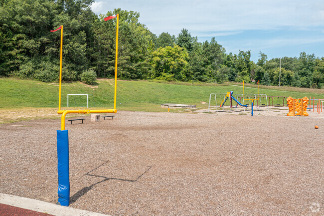 There is a mini-football field by the playgrounds at Valley View Elementary School.