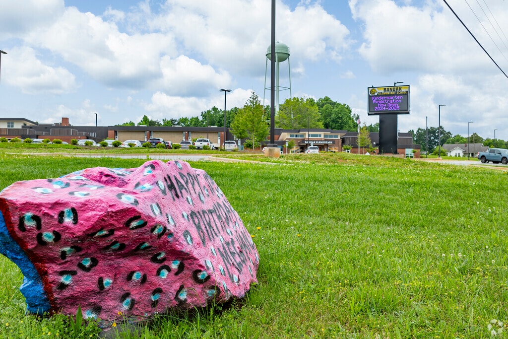 Student milestones and birthdays are celebrated on the Banoak Elementary School boulder.