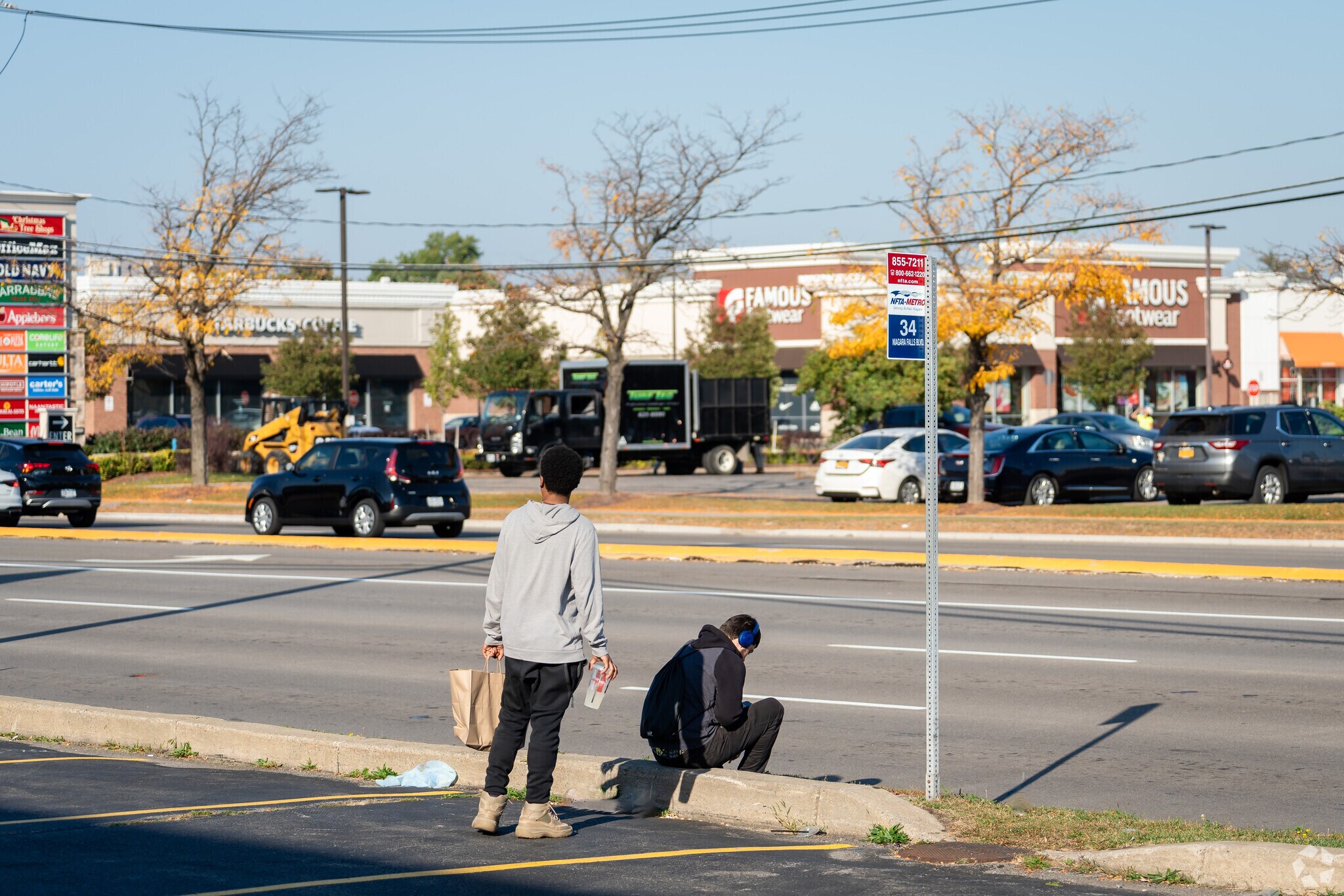This bus line goes along the stores at Niagara Falls Boulevard near T Edison School.