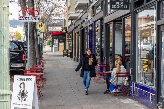 Coliseum locals love Timeless Coffee for its vegan pastries and cozy Piedmont Avenue vibe.