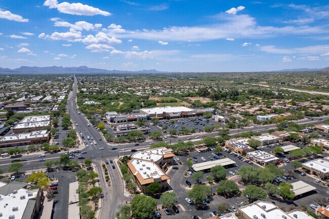 An aerial perspective of the Rillito neighborhood.