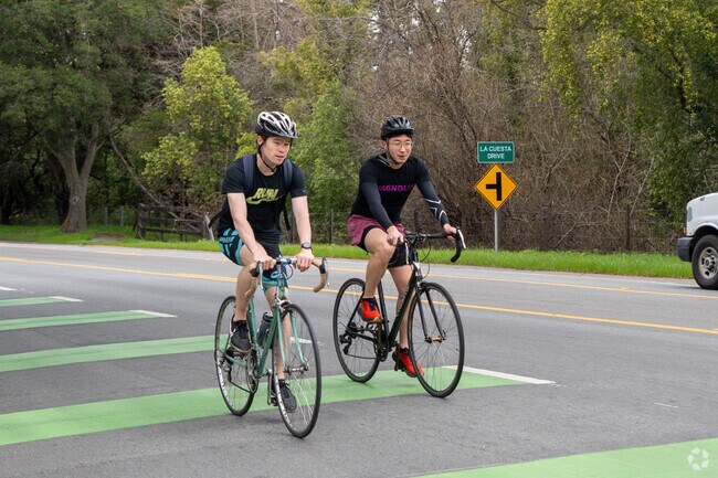Conquering Portola Valley's hills together.