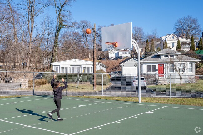 Deluca Park in Elmsford has two basketball courts, a playground, and a picnic area.