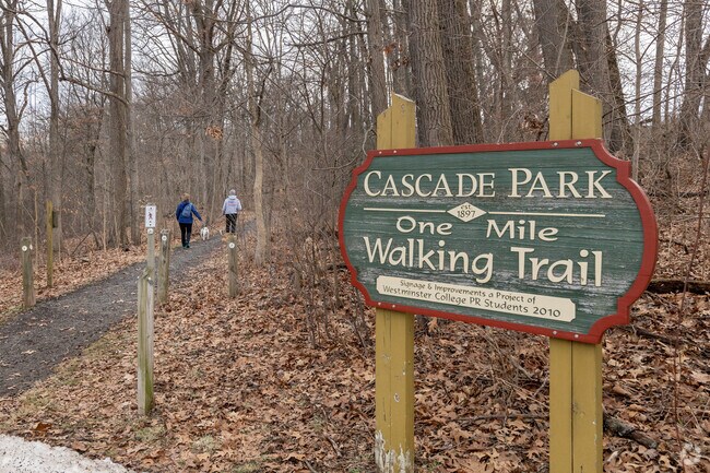 Enjoy a walk around the trails of Cascade Park in New Castle.