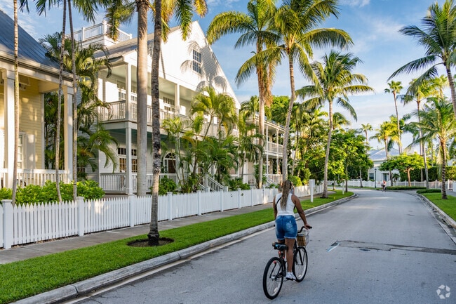 Truman Annex is a bike friendly community with residential streets having sidewalks.
