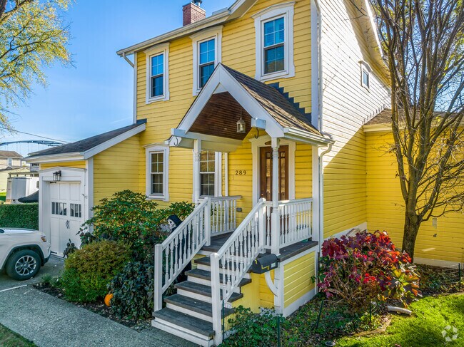 This charming yellow house boasts old world charm in the neighborhood of Glenfield, PA.