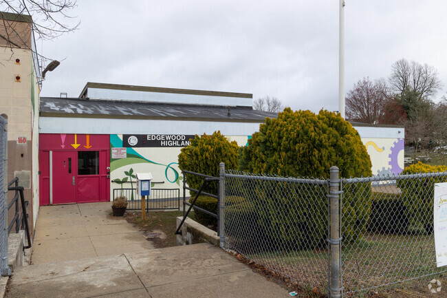 Front entrance at Edgewood Highland Elementary School