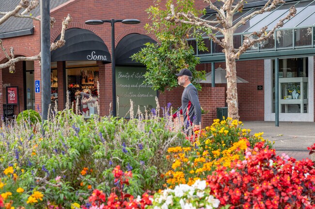 Shop among the flowers at Pavilions in Woodside.