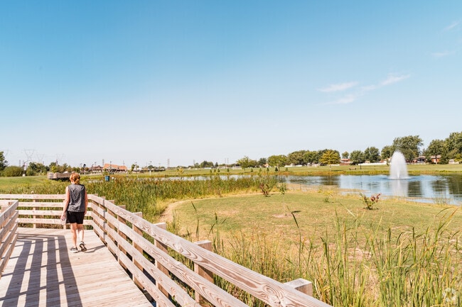 The fishing pond at Veterans Memorial Park in Niagara is a favorite local attraction.