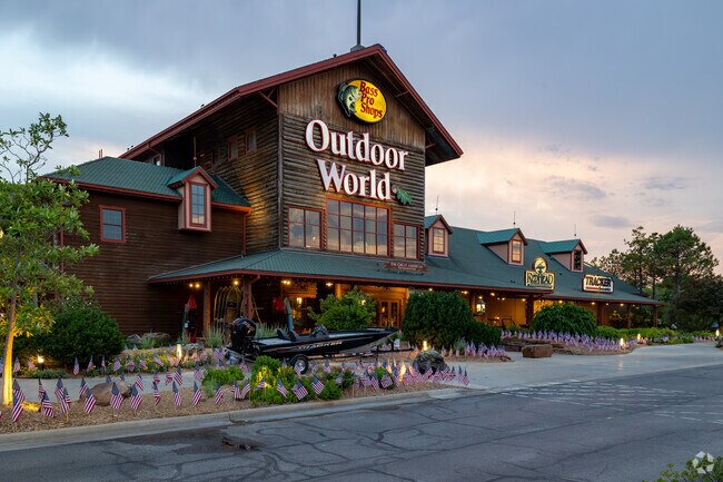 Bass Pro Shops is decorated for Memorial Day.