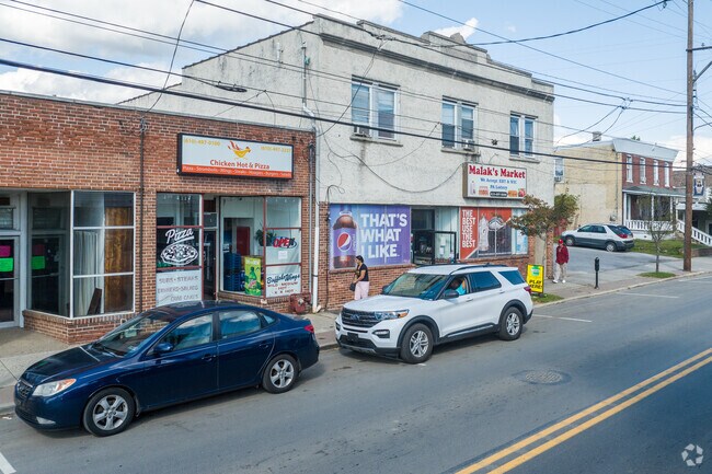 Marcus Hook's 10th St is a central corridor running parallel to the Delaware River.