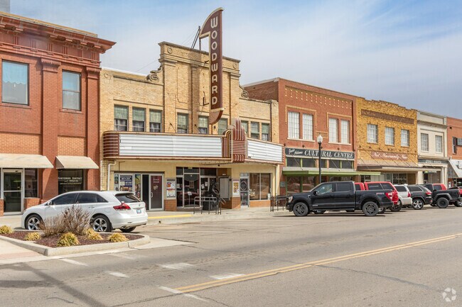 Woodward Theater is located on the main street of Woodward.