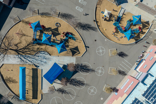 Multiple playgrounds at Mountain View Elementary School.