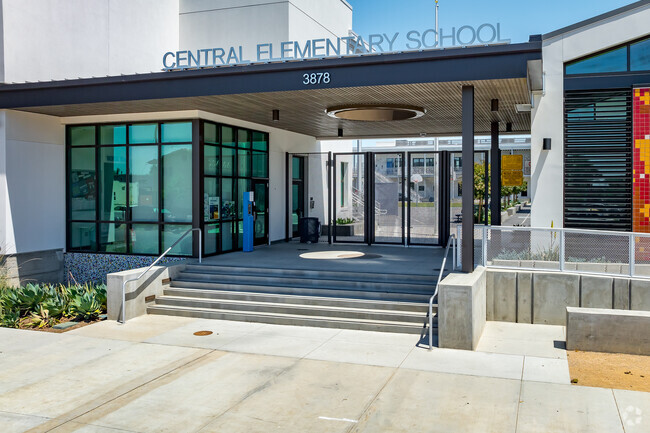 An entrance view to Central Elementary School.