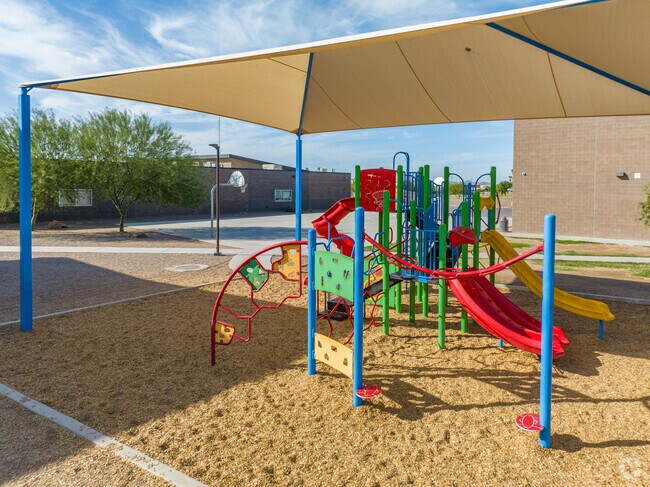Like many other Casa Grande schools, Saguaro Elementary School has a shaded playground.