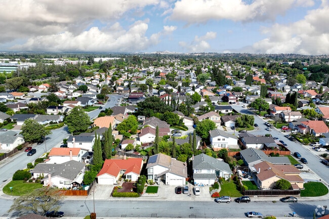 Aerial shot of the San Jose Silver Leaf neighborhood.