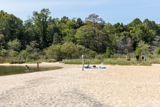 Myrtle Point Park in California Md. has a great beach on the Patuxent River.