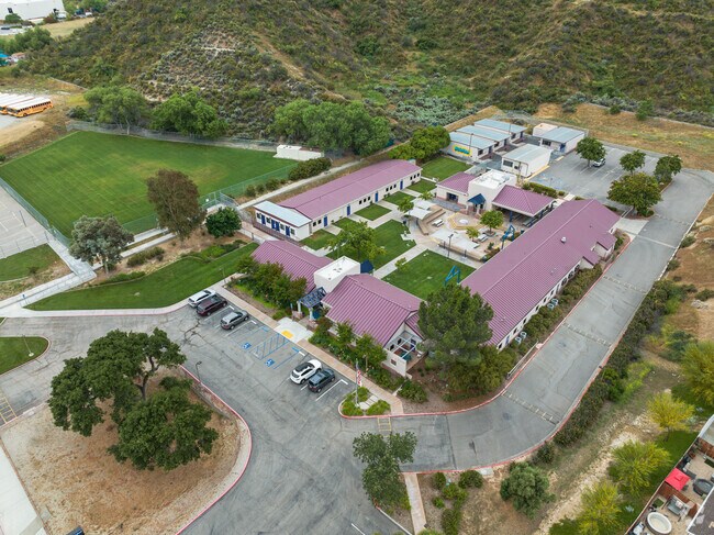 An aerial photo of Bowman High School in Santa Clarita, CA.