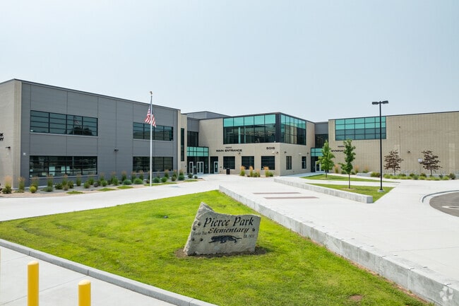 School stone at Pierce Park Elementary school.