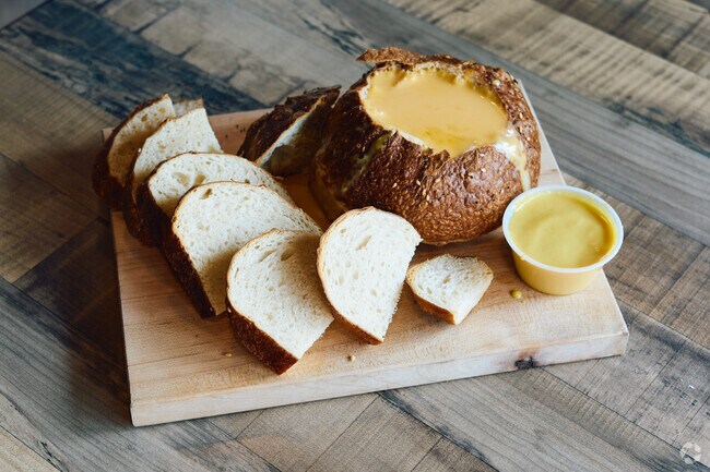 Hilton foodies order the pretzel bowl with cheese and mustard sauce at The Arlington Gastropub.