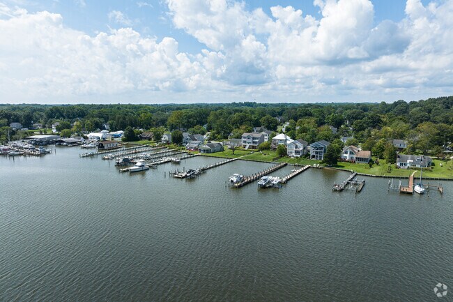 Many homes here have private piers and slips along the Selby Bay in Selby-on-the-Bay.