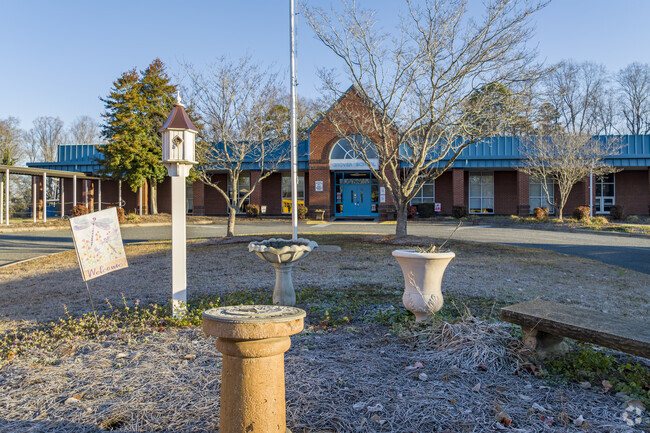 Student nature and garden area at Grover Elementary School.