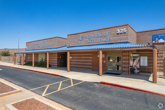 Welcome to Wildflower School's entrance in Goodyear, where a world of knowledge blossoms.