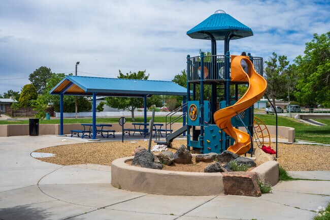 Locals can enjoy the playground and picninc tables at Matheson Park.