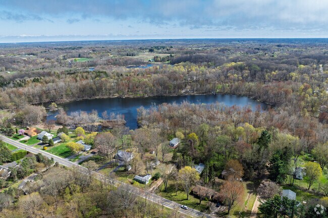 Lake Michigan Beach is home to two smaller lakes with large homes set in a private setting.
